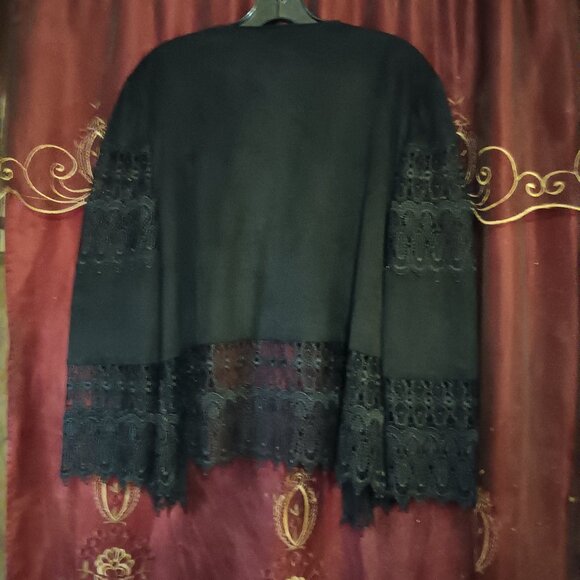 Chico's plus size 2 Black Lace Jacket Blazer - Picture 4 of 7